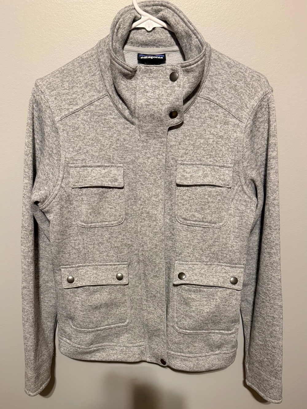 🏔️ Patagonia Heather Gray Sweater-Knit Utility Field Jacket - Medium -like new
